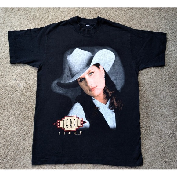Other - Vintage Terri Clark Shirt Mens Medium Black Tour Shirt Country Music Double Side